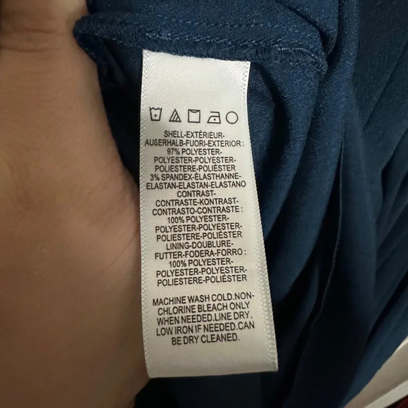 Dress the Population Alicia Plunging Fit and Flare Mixed Media Peacock Blue XS - Picture 6 of 6